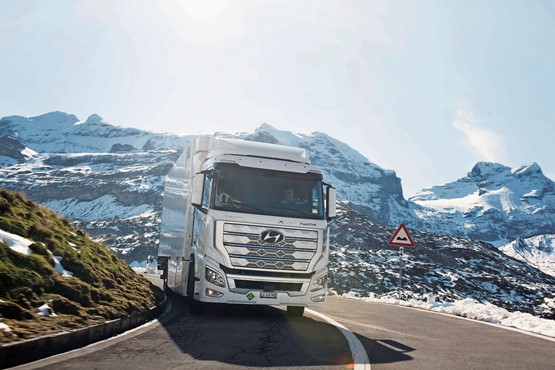 Hyundai veut lancer environ 1600 camions à hydrogène sur les routes suisses d’ici 2025 dans le cadre d’un projet pilote.Photo: dr