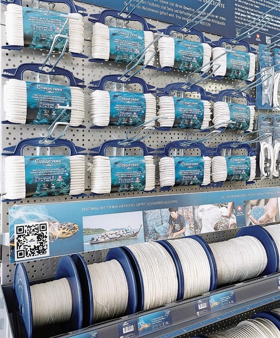 Innovativ: nachhaltige Produktelinie OceanYarn® mit Seilen und Kordeln aus recyceltem, ozeangebundenem Abfallplastik.