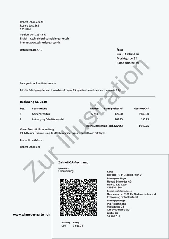 Ohne QR-Code geht gar nichts mehr: So könnten künftig unsere Rechnungen aussehen.ILLUSTRATION: ZVG