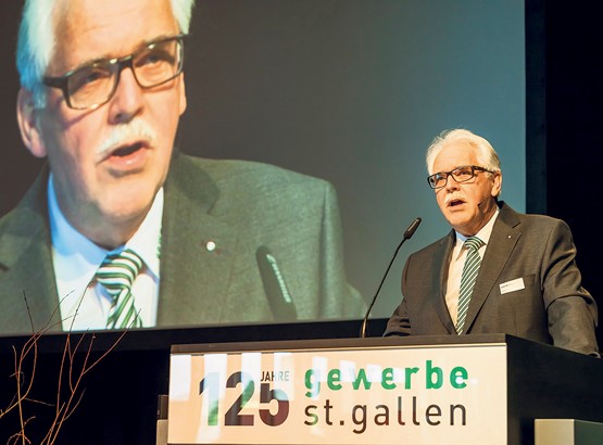 Rauschendes Geburtstagsfest des Gewerbes: Der KGV St. Gallen feierte mit 400 Gästen in den Olma-Hallen sein 125-jähriges Bestehen. Festredner war Bundesrat Johann Schneider-Ammann.