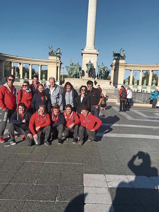 Une partie de l’équipe suisse à  Budapest (avant les victoires!).Photo: dr