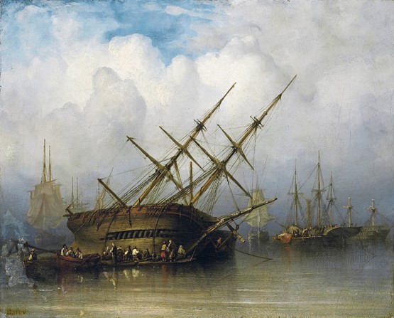 Au lieu de prendre les choses en main et redresser ce navire fiscal, l’exécutif fait la sourde oreille… «Le bateau échoué».  Huile attribuée à François-Pierre-Bernard Barry  (1813-1905).    