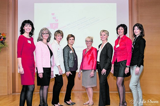 Femmes PME Suisse romande: «C’est un beau défi que le comité a relevé, souligne Christiane Charmey, car les huit femmes qui le composent ont dû consacrer du temps pour l’Association en plus de la gestion de leur entreprise.»
