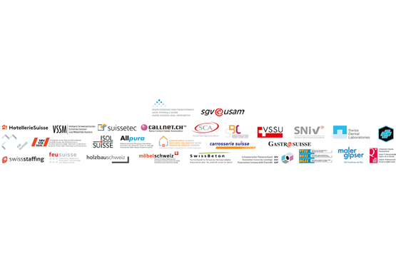 28 Wirtschafts- und Branchenverbände haben sich zu einer Allianz zusammengeschlossen mit dem Ziel, die Motion Baumann zu unterstützen. Logos: zVg