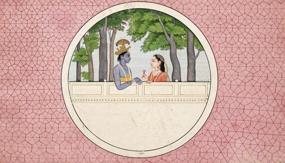 Le langage poétique s’allie à la finesse de la peinture pour révéler l’essence de la liaison entre le dieu Krishna et la bergère Radha. Illustration: dr