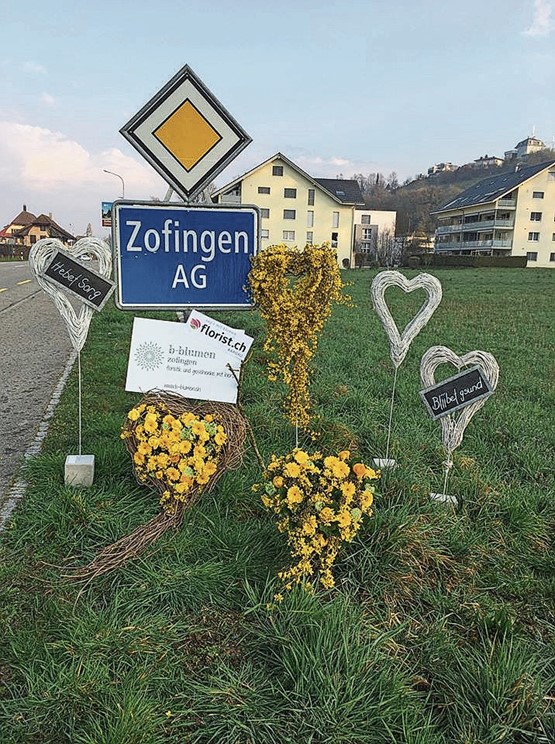 Zuversicht, Mut, Solidarität: Floristen setzten mit der Aktion «Kopf hoch» ein schönes Zeichen.Bild: florist.ch