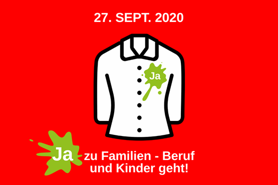 JA zu höheren Kinderabzügen, JA zu neuen Kampfjets, NEIN zur Begrenzungsinitiative und NEIN zum Vaterschaftsurlaub.: Diese Parolen hat die Schweizerische Gewerbekammer für die Abstimmungen vom 27. September ausgegeben. Illustrationen: zVg