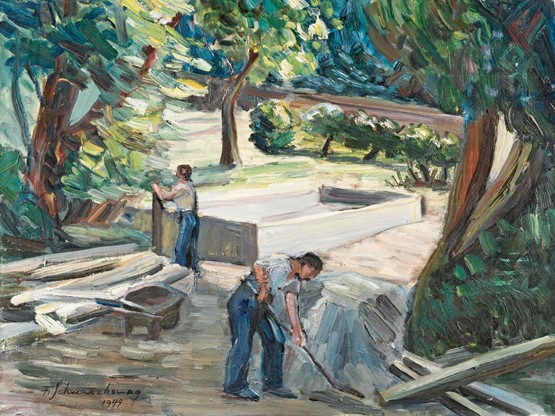 Sans titre. Deux travailleurs aux champs (1949).dr