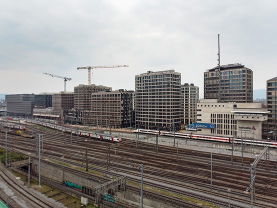 Der Bau von SBB-Immobilien – hier die Zürcher Europaallee – ist ein wichtiger Konjunkturfaktor.Bild: Keystone
