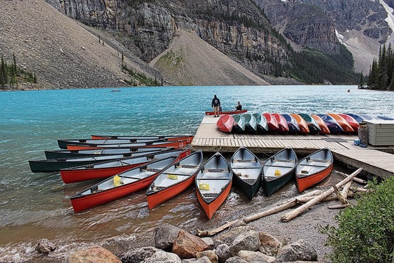 Bootsvermietung am Moraine Lake.