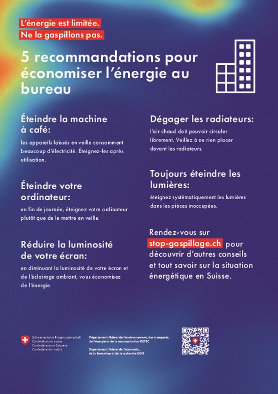 De petites mesures permettent de réaliser de grandes économies: les entreprises peuvent ainsi contribuer à éviter de se retrouver dans une situation de pénurie.Illustration: dr