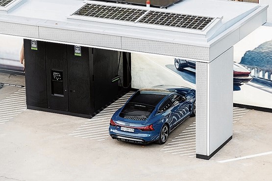 Der neue Audi Charging Hub hat vier ultraschnelle Ladepunkte.Bild: zVg