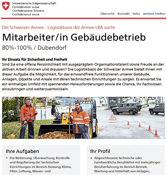 Beim Bund muss niemand darben – deshalb spricht kaum etwas dagegen, dort zu arbeiten. Ausser, dass KMU mit den aus Steuergeldern finanzierten hohen Löhnen oft nicht mithalten können. Screenshot: sgz