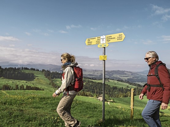 Seit 1934 setzt sich der Verband Schweizer Wanderwege für attraktive, sichere und einheitlich signalisierte Wanderwege ein. Hier eine Wanderroute im Emmental.Bild: zVg 