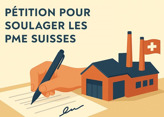 Via une pétition, l’usam demande une réduction de la bureaucratie et des taxes, une rationalisation de l’État et une diversification du commerce extérieur. À signer dès maintenant. Illustration: dr/usam