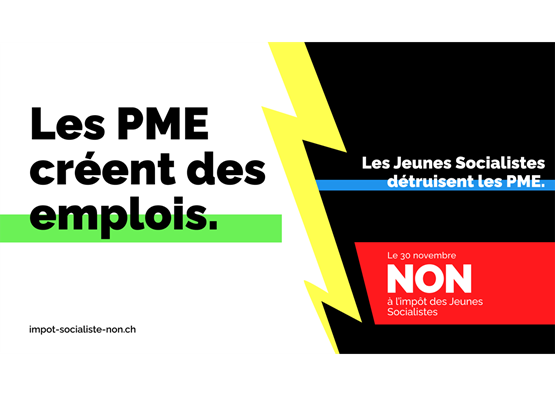 Campagne de l’usam contre une initiative radicale qui vise à exproprier les PME familiales. Illustration: dr