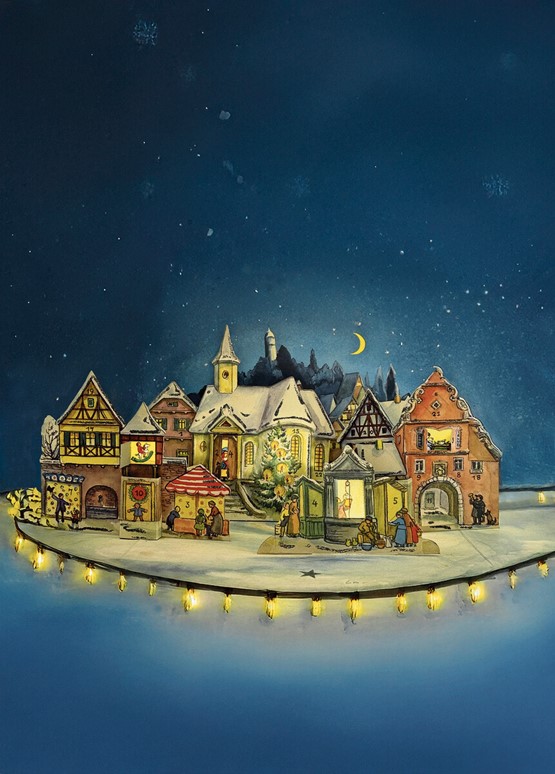 Die Zeit bis Weihnachten verkürzen: Hier ein Adventskalender, Richard Sellmer Verlag Stuttgart-Rohr, Deutschland, 1957. Bild: Kindermuseum Baden