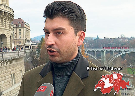 Es sei kaum positiv über die JUSO-Initiative berichtet worden, sagte SP-Nationalrat Fabian Molina am Abstimmungssonntag trotzig. Weil die privaten Medien in den Händen von reichen­ Verlegern seien. Natürlich mit Ausnahme der SRG. Screenshot: sgv