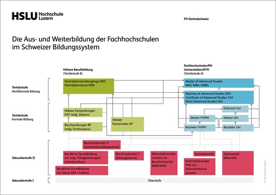 Wege durch das Schweizer Bildungssystem.Grafik: HSLU