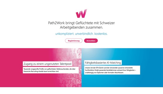 Path2Work arbeitet mit Partnern aus der Wirtschaft zusammen, darunter der Schweizerische Gewerbeverband sgv. Screenshot: sgz