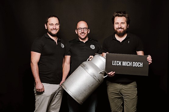 Die Kreateure von KALTE LUST Dominique Mattenberger, Florian Stähli und Darko Bosnjak (v.l.) haben noch vieles vor.Bild: Trauffer Switzerland/mood.ch.