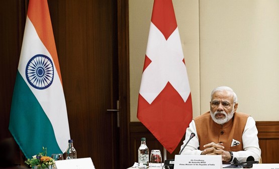 Le gouvernement indien dirigé par le Premier ministre Narendra Modi (à Genève il y a peu) est surtout intéressé par les investissements. Photo: Keystone