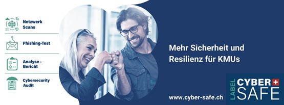 Das Label Cyber-Safe unterstützt in Partnerschaft mit dem Schweizerischen Gewerbeverband KMU beim Umgang mit Cybergefahren.Illustration: zVg