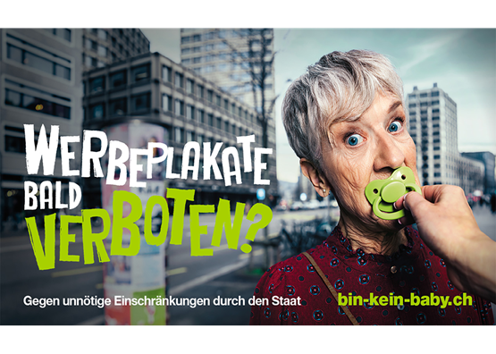 Aktuellstes Beispiel für den wachsenden Nanny State: Das Zürcher Stadtparlament hat ein Werbeverbot in der Zwingli-Stadt beschlossen. Illustration: zVg