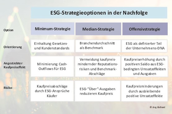 Minimal, moderat oder maximal? ESG-Levels und ihre Wirkung auf den Verkaufsertrag.Grafik: zVg