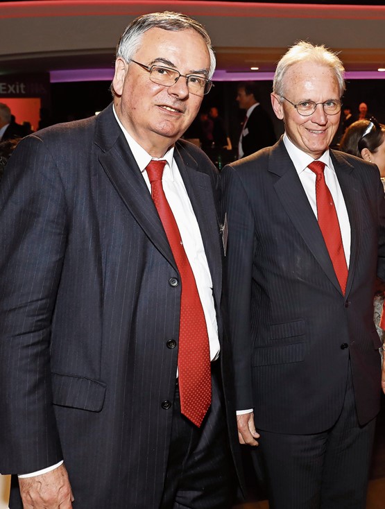 Die beiden Nationalräte Jean-François Rime (SVP, l.) und Hans-Ulrich Bigler (FDP) haben im Tandem als sgv-Präsident und -Direktor in den vergangenen Jahren viel erreicht – auch dank der Strategie des sgv. Bild: Archiv sgv