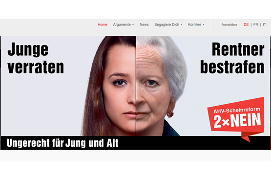 Die Jungen werden verraten, die Rentner bestraft: Dies nur zwei der unzähligen ­ungerechten Folgen der AHV-Reform, über die wir am 24. September abstimmen werden. Bild: www.generationenallianz.ch